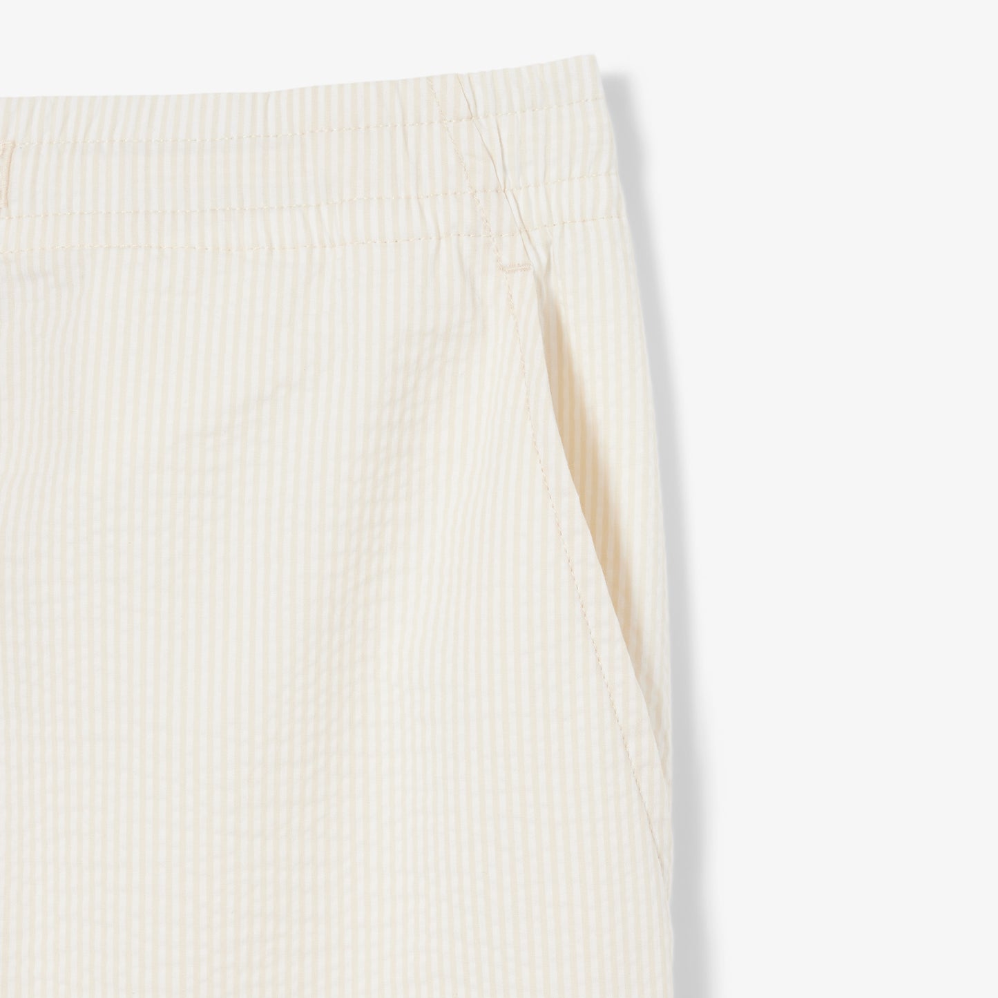 Lacoste Erkek Relaxed Fit Çizgili Beyaz Şort