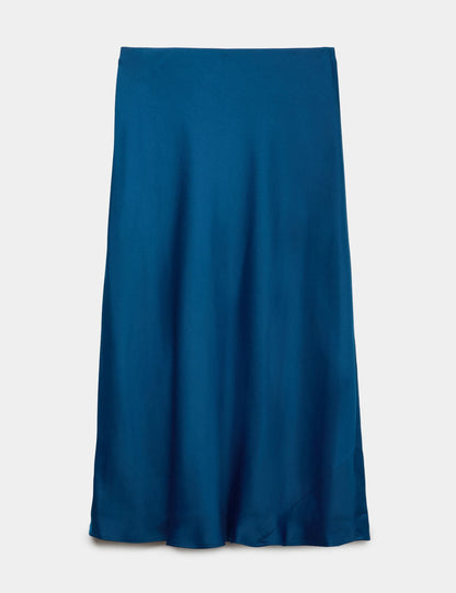 Saten Midi Slip Etek