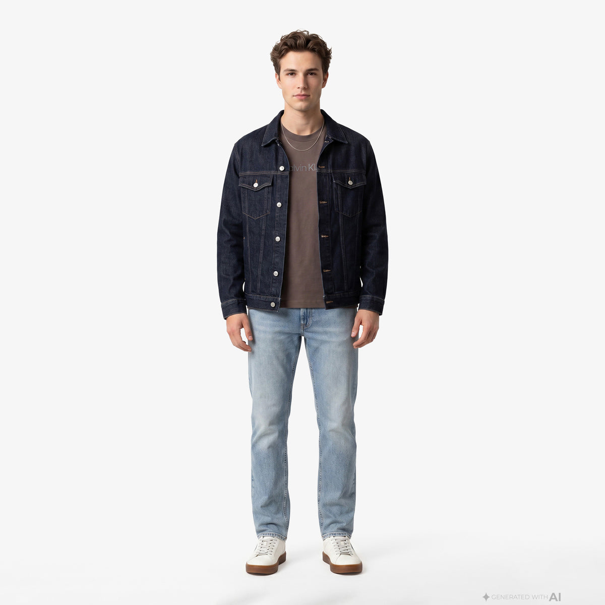 Calvin Klein 20s Sportswear Grap Erkek Kahverengi T-shirt