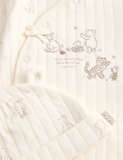 2'li Pamuk Karışımlı Winnie The Pooh Uyku Tulumu Ve Şapka Seti (0–3 Yaş)