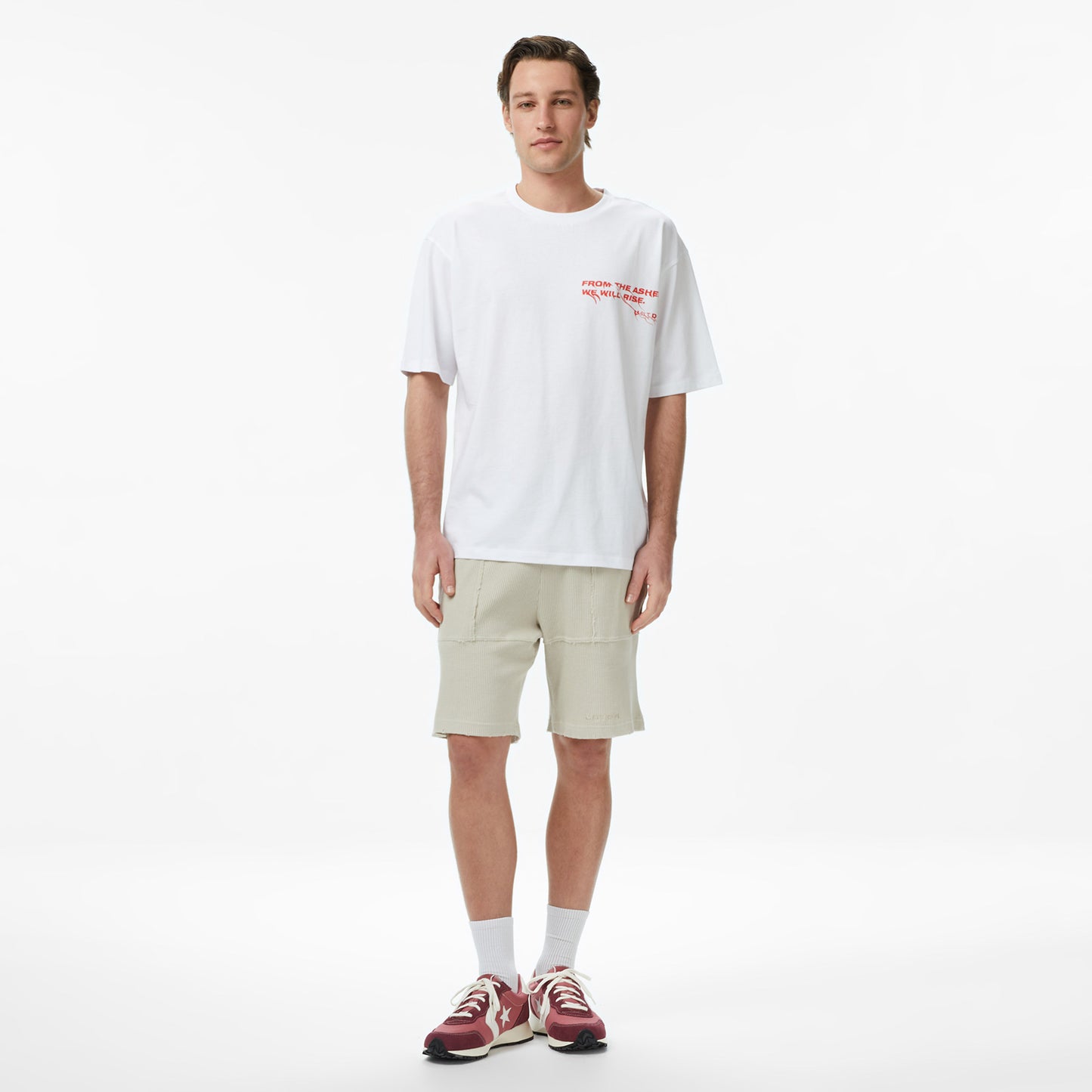 United4 Regular Fit Erkek Beyaz T-shirt