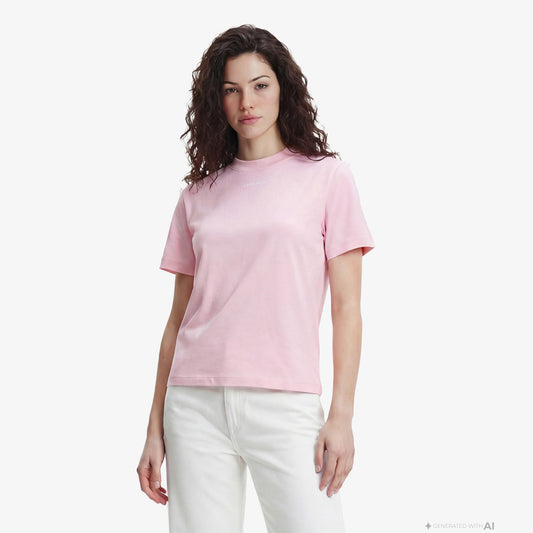 Calvin Klein 20s Classic Logo Kadın Pembe T-shirt
