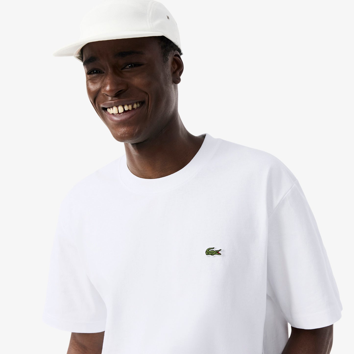 Lacoste Erkek Relaxed Fit Bisiklet Yaka Beyaz T-shirt