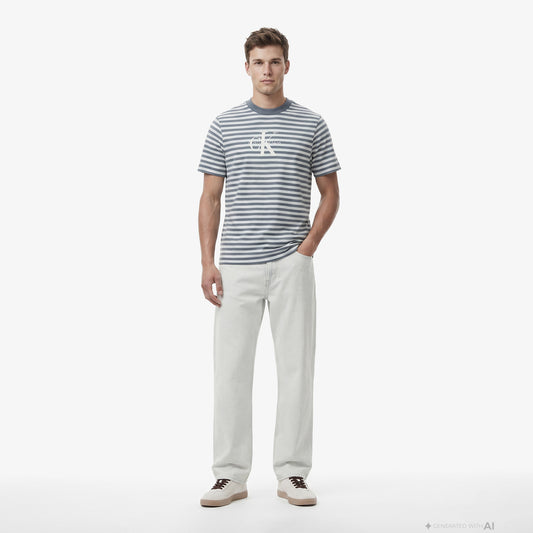 Calvin Klein Baggy Bleachout 205 Erkek Mavi Jean