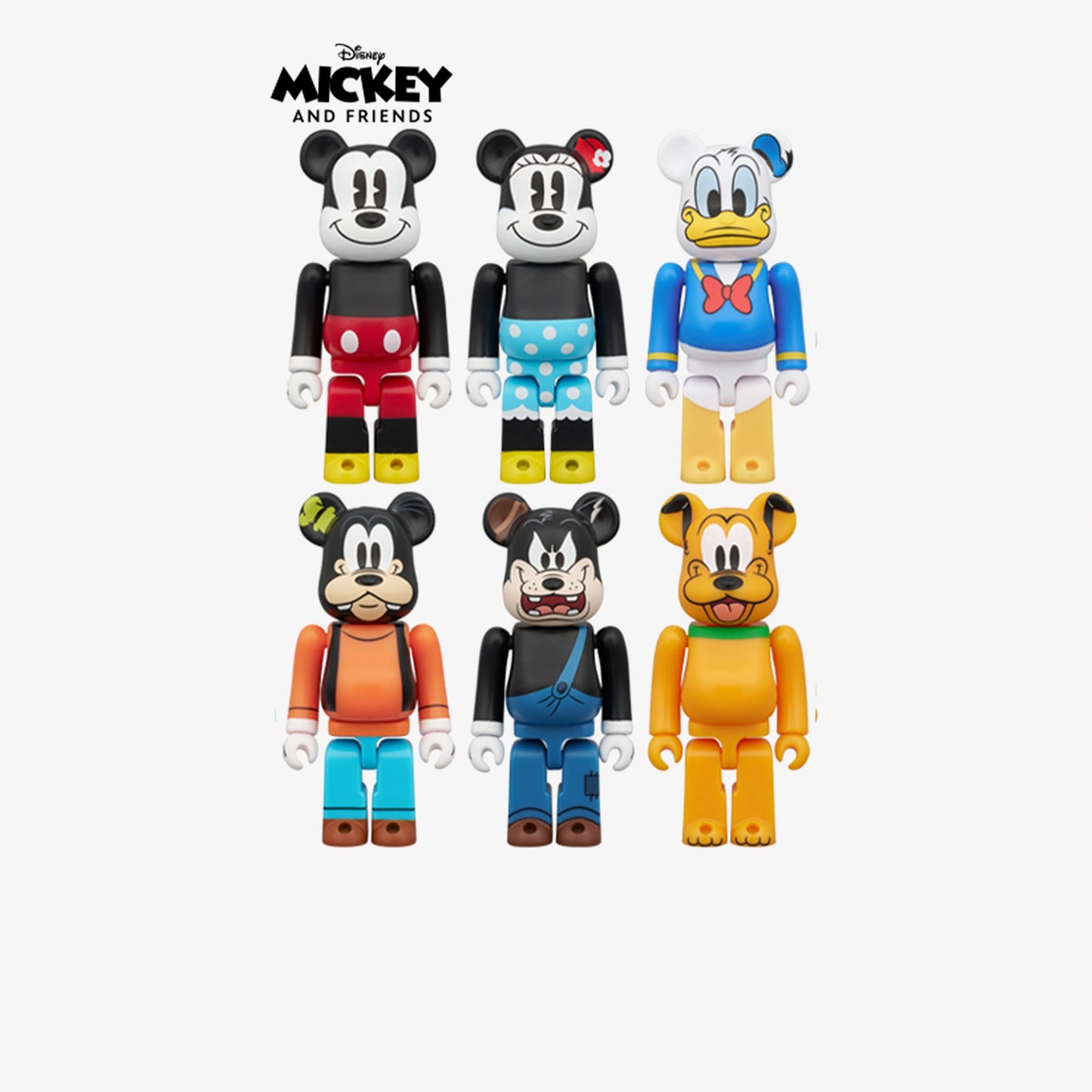Bearbrick Medicom Chase Mickey Mouse & Friends Tekli Renkli Figür Seti