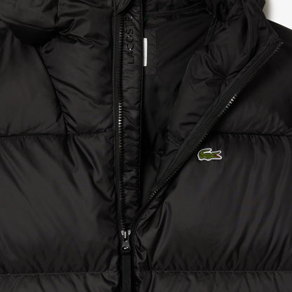 Lacoste Erkek Relaxed Fit Kapüşonlu Siyah Şişme Mont