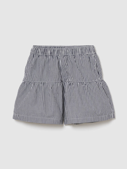 Lacivert Pull-on Tiered Şort