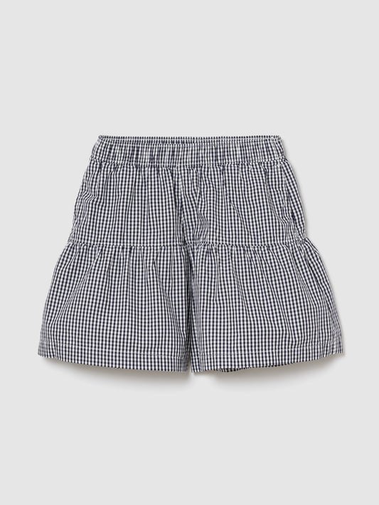 Lacivert Pull-on Tiered Şort