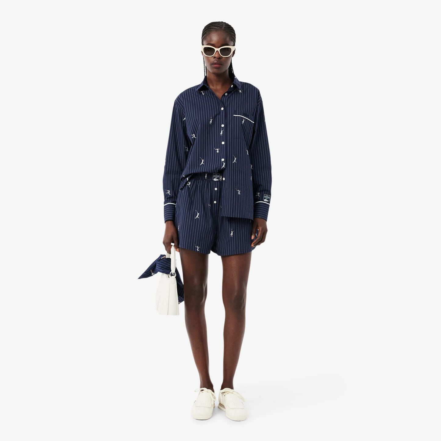 Lacoste Oversize Fit Kadın Lacivert Şort