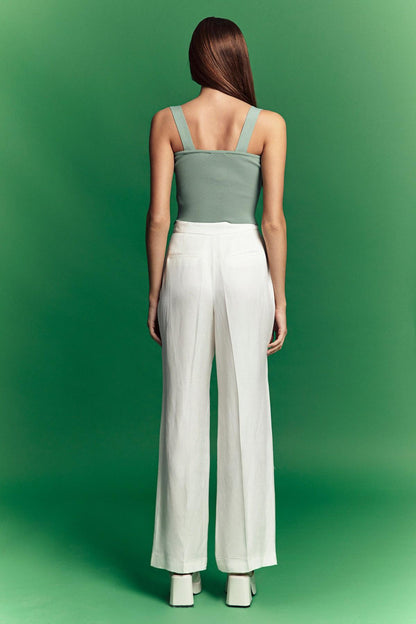 Düğmeli Mint Triko Top