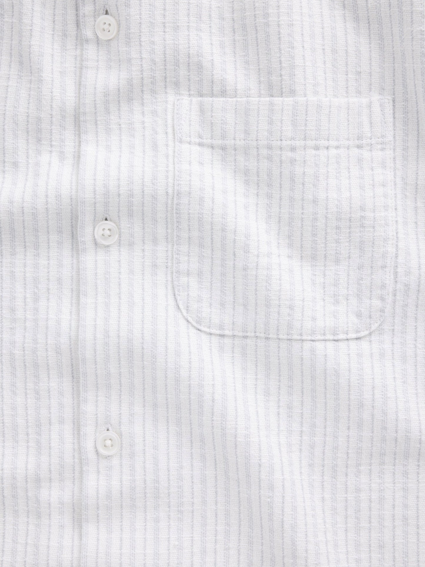 Beyaz Dobby Çizgili Relaxed Straight-hem Gömlek