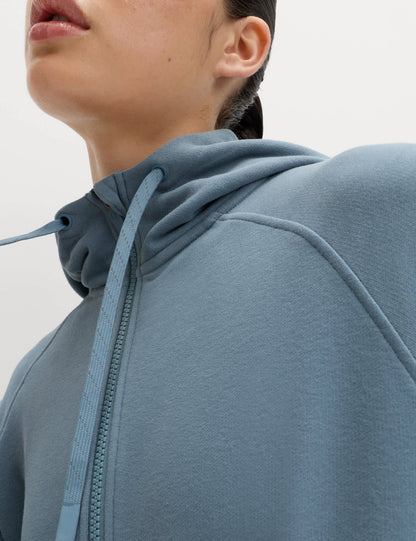 Pamuk Karışımlı Fermuarlı Rahat Kesim Kapüşonlu Sweatshirt