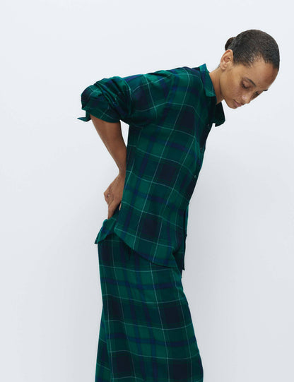 Pamuk Karışımlı Ekose Pijama Takımı