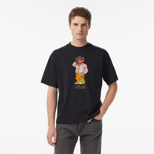 Market Folk Fitted Bear Erkek Gri T-shirt