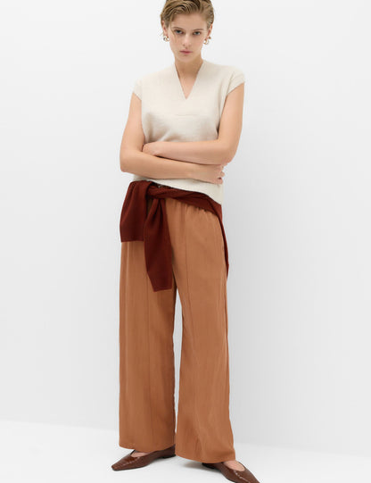 Lyocell Karışımlı Wide Leg Pantolon