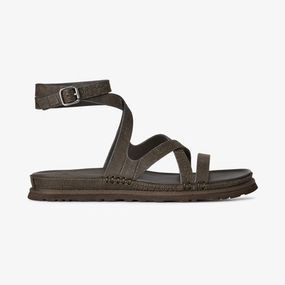 Ugg Goldengaze Embossed Ankle Wrap Kadın Siyah Sandalet