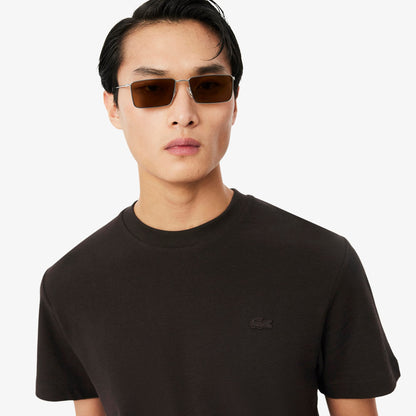 Lacoste Erkek Classic Fit Bisiklet Yaka Kahverengi T-shirt