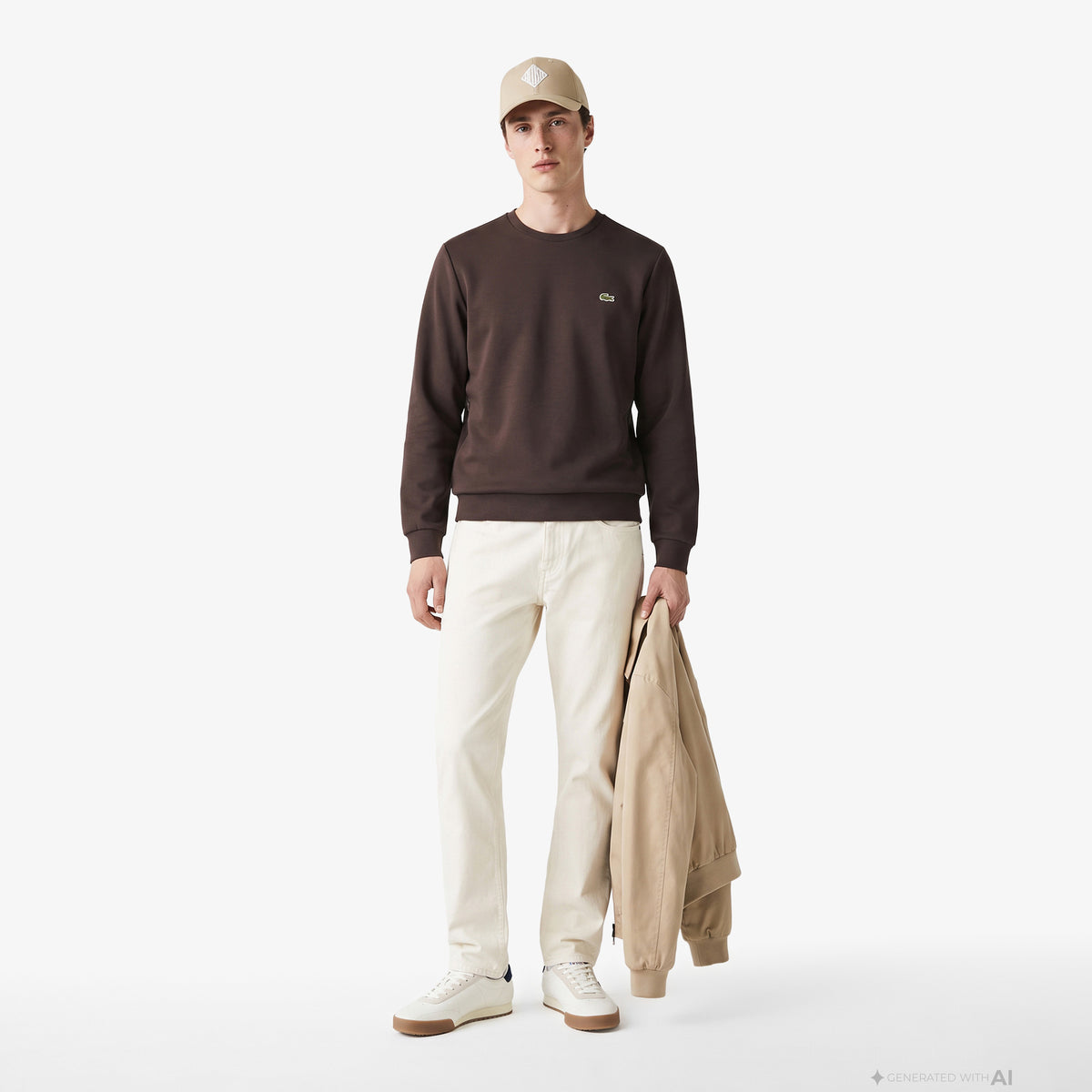 Lacoste Classic Fit Erkek Kahverengi Sweatshirt