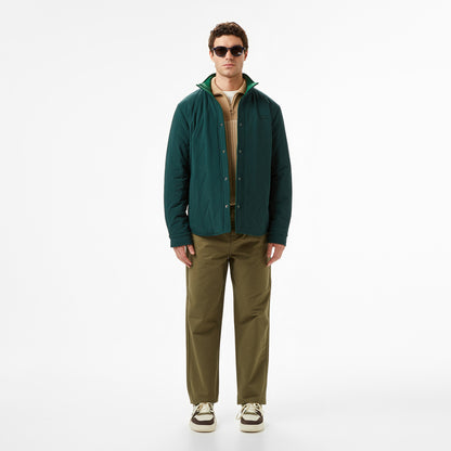 Lacoste Erkek Dik Yaka Çift Taraflı Koyu Yeşil Mont