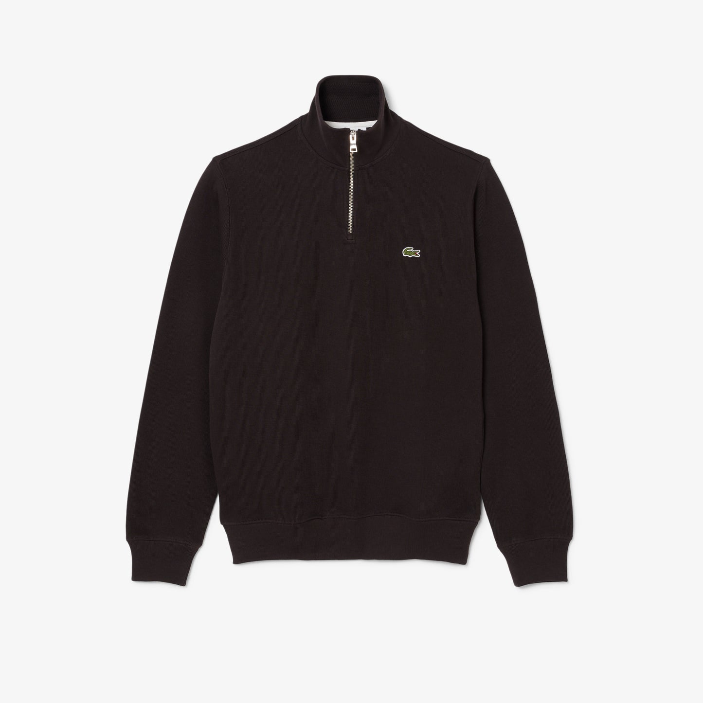 Lacoste Erkek Classic Fit Yarım Fermuarlı Kahverengi Sweatshirt