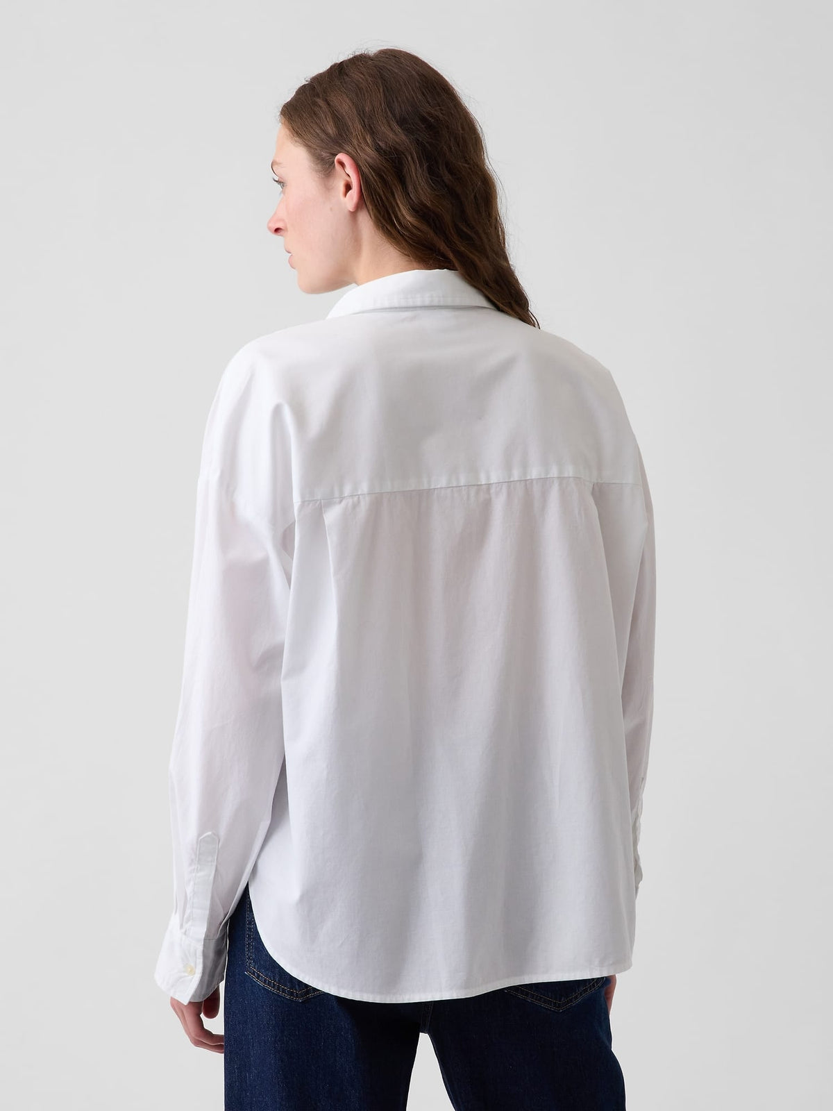 Beyaz Oversized Poplin Gömlek