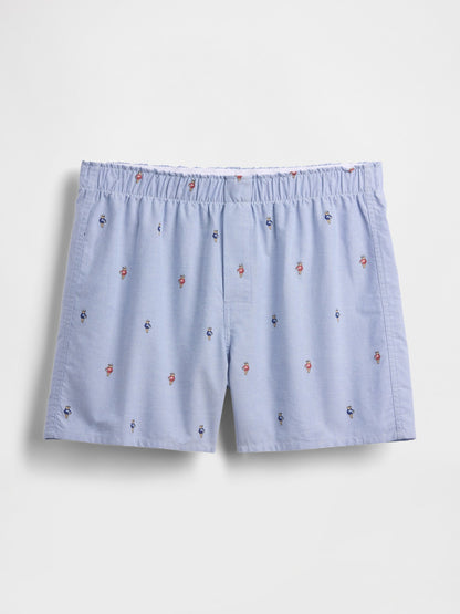 Açık Mavi Poplin Boxer