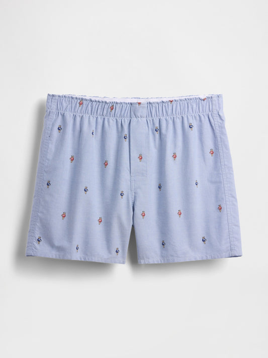 Açık Mavi Poplin Boxer