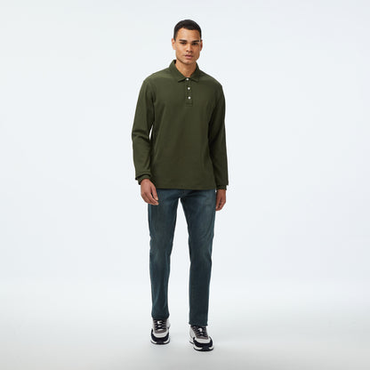 Nautica Erkek Yeşil Classic Fit Uzun Kollu Polo