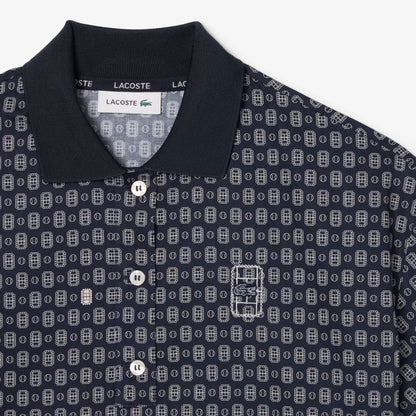 Lacoste Kadın Oversize Fit Desenli Lacivert Polo
