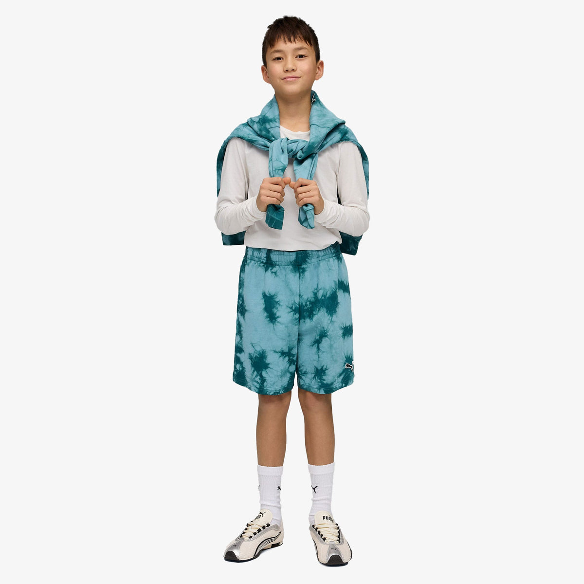 Puma Essentials Relaxed Tie-dye Çocuk Yeşil Şort