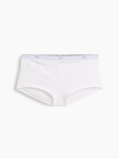 Beyaz Softmade Organik Stretch Pamuk Logo Short