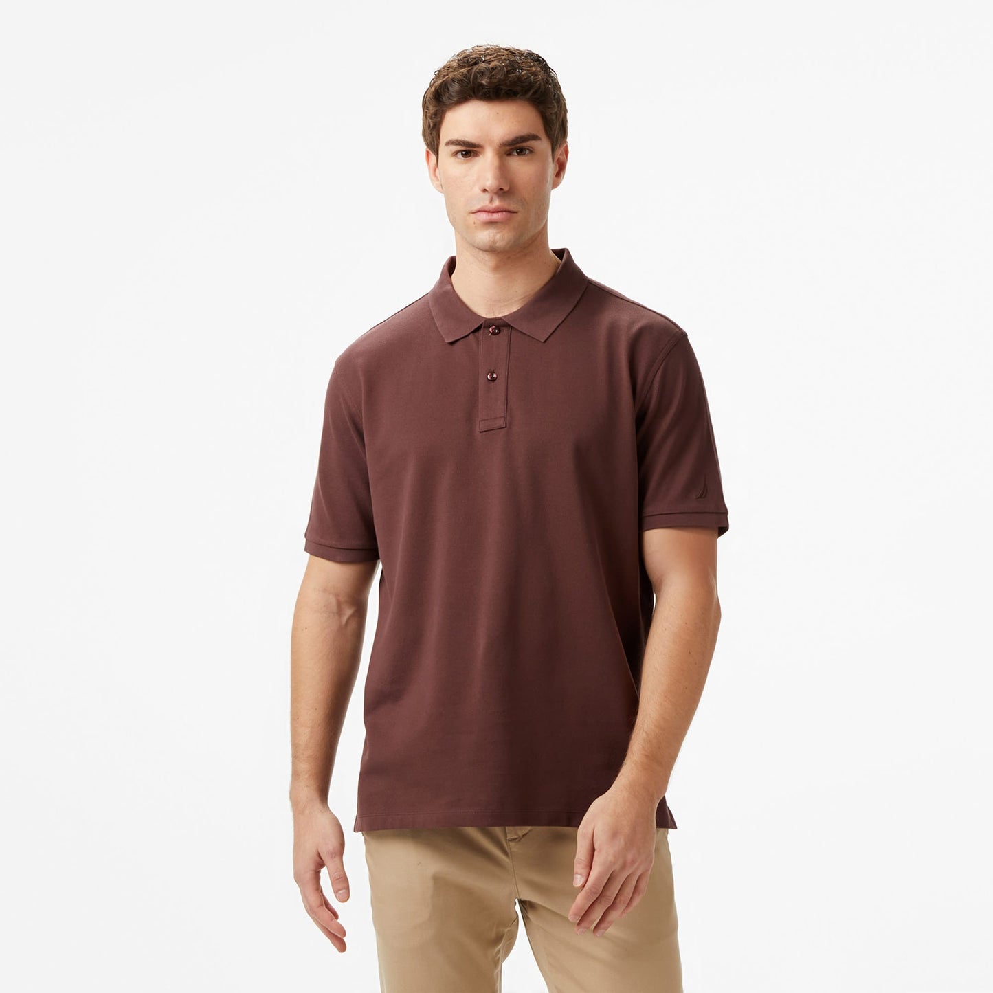 Nautica Erkek Kahverengi Regular Fit Polo Yaka T-shirt