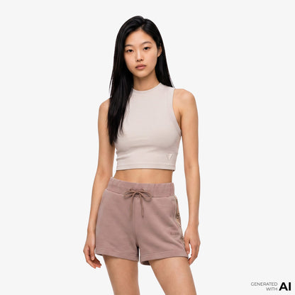 Guess Kadın Krem Kolsuz Crop