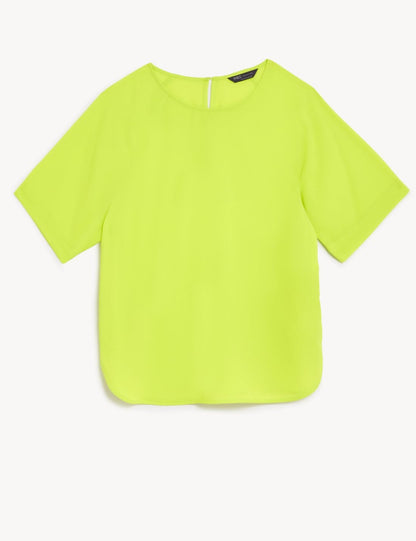 Regular Fit Kısa Kollu Bluz