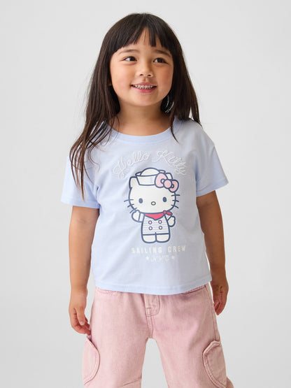 Açık Mavi Hello Kitty Grafik Baskılı T-shirt