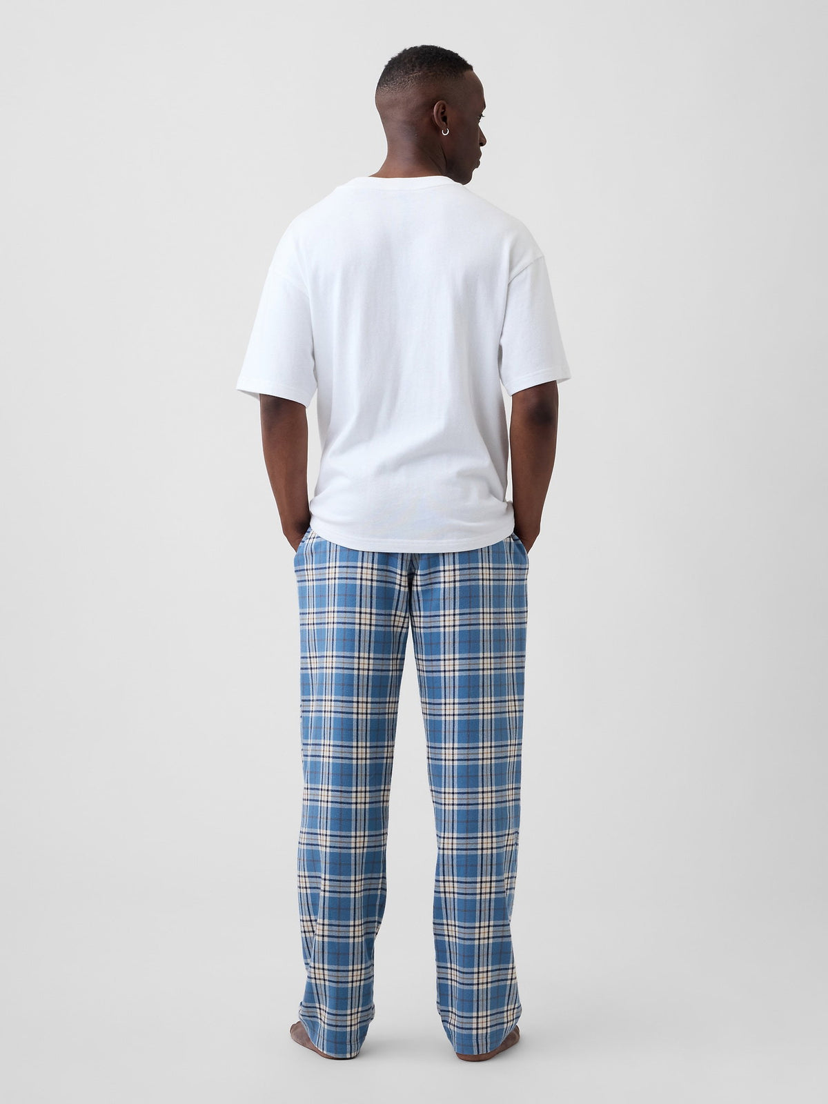 Açık Mavi Relaxed Flannel Pijama Altı