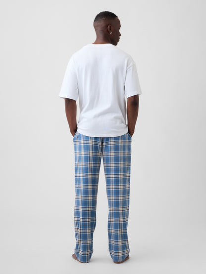 Açık Mavi Relaxed Flannel Pijama Altı