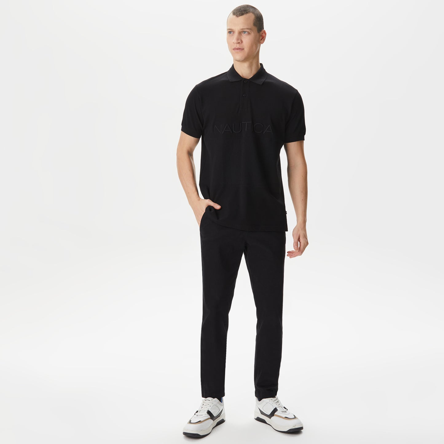 Nautica Erkek Siyah Classic Fit Polo Yaka T-shirt