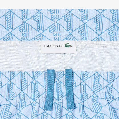 Lacoste Monogram Erkek Mavi Deniz Şortu