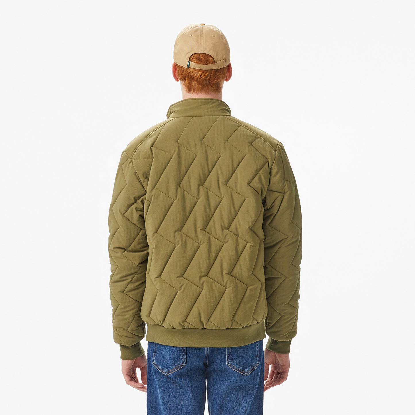 Lacoste Erkek Dik Yaka Kapitone Yeşil Mont