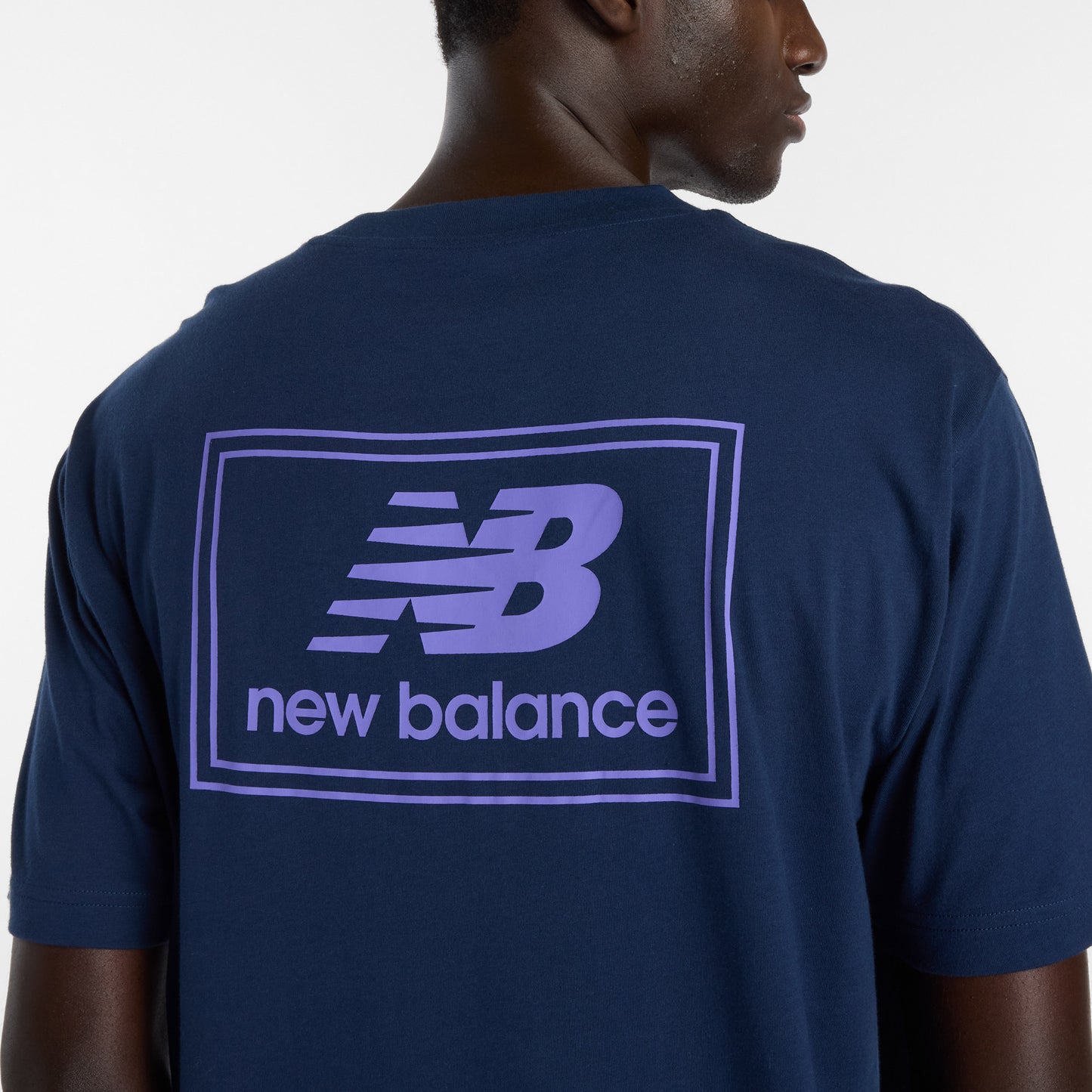New Balance Woven Label Erkek Mavi T-shirt