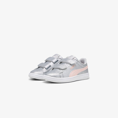 Puma Smash 3.0 Gliz Glam V Çocuk Gri Spor Ayakkabı