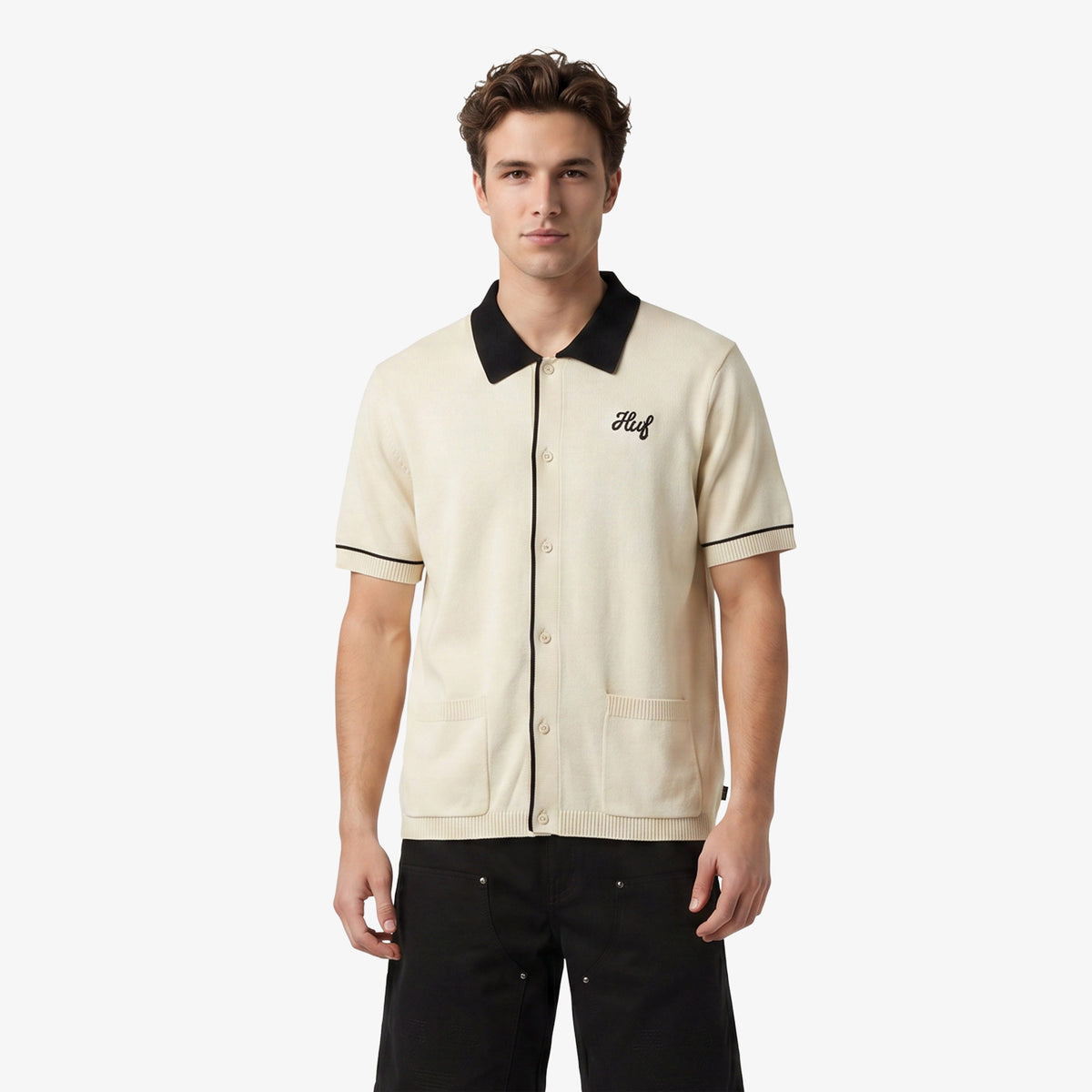 Huf Icaris Knit Top Erkek Bej Gömlek