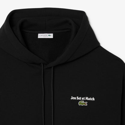 Lacoste Multi Print Fleece Erkek Siyah Hoodie
