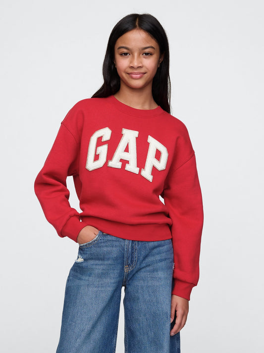 Kırmızı Gap Logo Oversize Fleece Sweatshirt