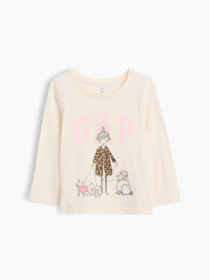 Açık Mavi Grafik Baskılı T-shirt