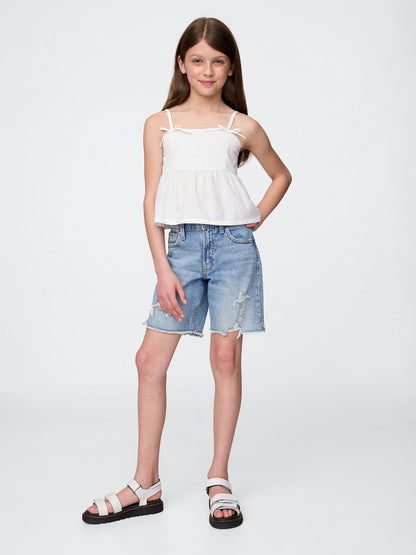 Beyaz Askılı Peplum Bluz