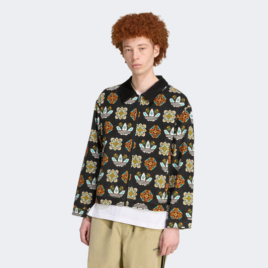 Adidas Monogram Allover Print Erkek Siyah Renkli Ceket