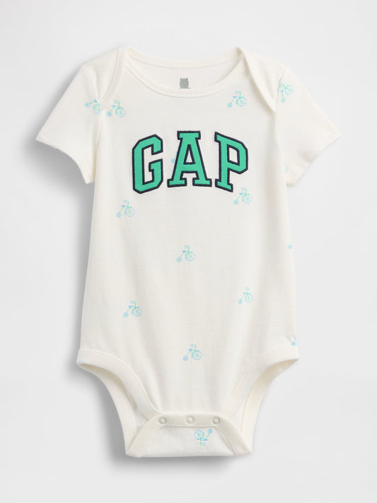Beyaz First Favorites Organik Pamuk Logo Bodysuit