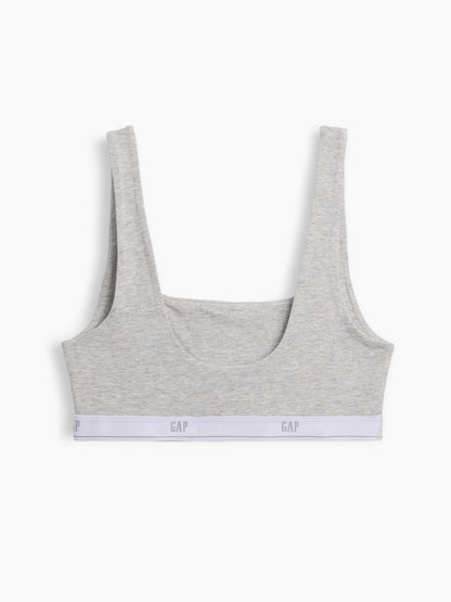Gri Softmade Organik Stretch Pamuk Gap Logo Bralet